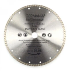 Diamanttrennscheibe 230x2,7x22,2mm Turbo Granit Beton Stein Trennscheibe