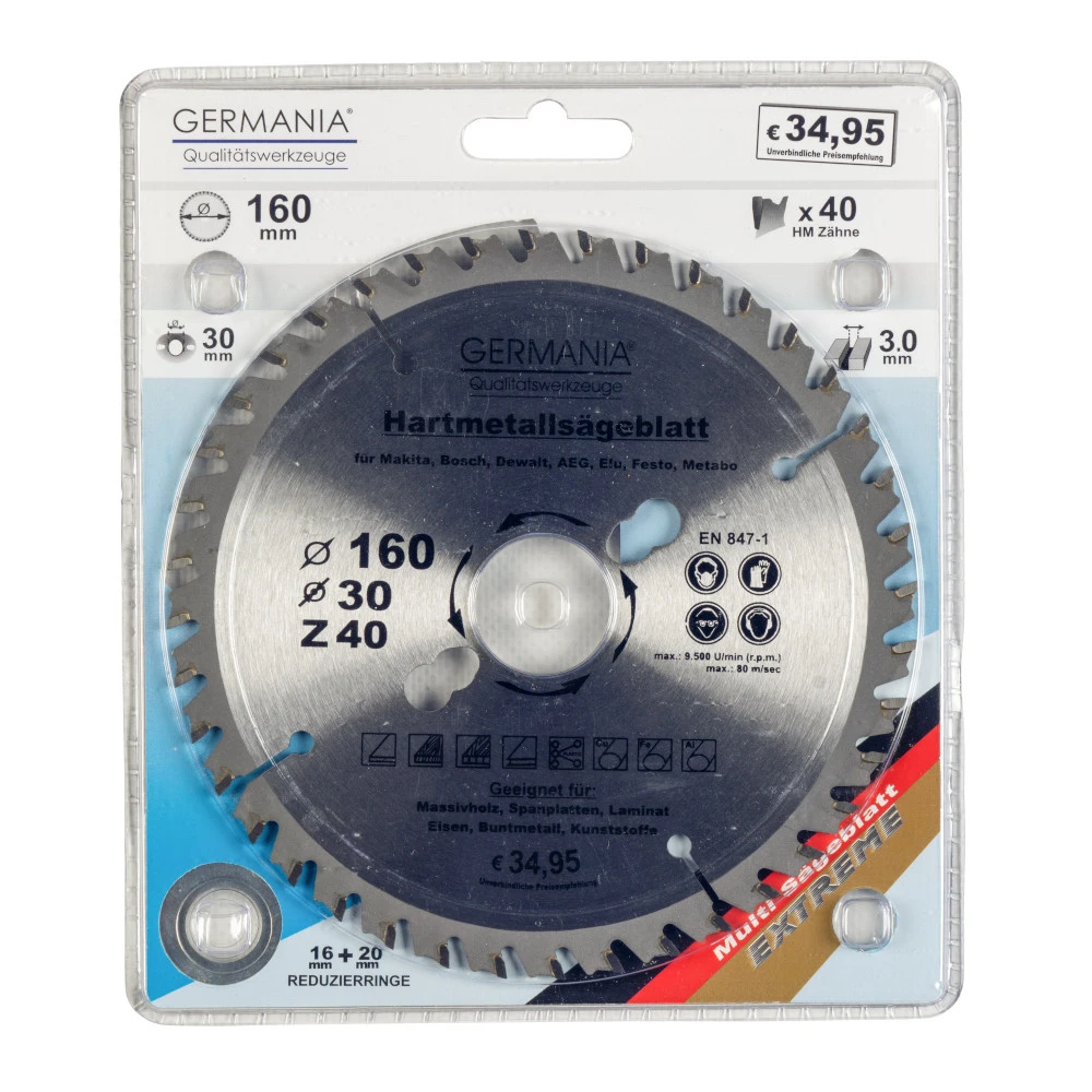GERMANIA HM Multifunktionssägeblatt Ø 160 Mm Mit 40 Zähnen 4 GERMANIA HM Multifunktionssägeblatt Ø 160 Mm Mit 40 Zähnen – Bild 2