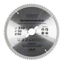 GERMANIA HM Multifunktionssägeblatt Ø 250 Mm Mit 80 Zähnen