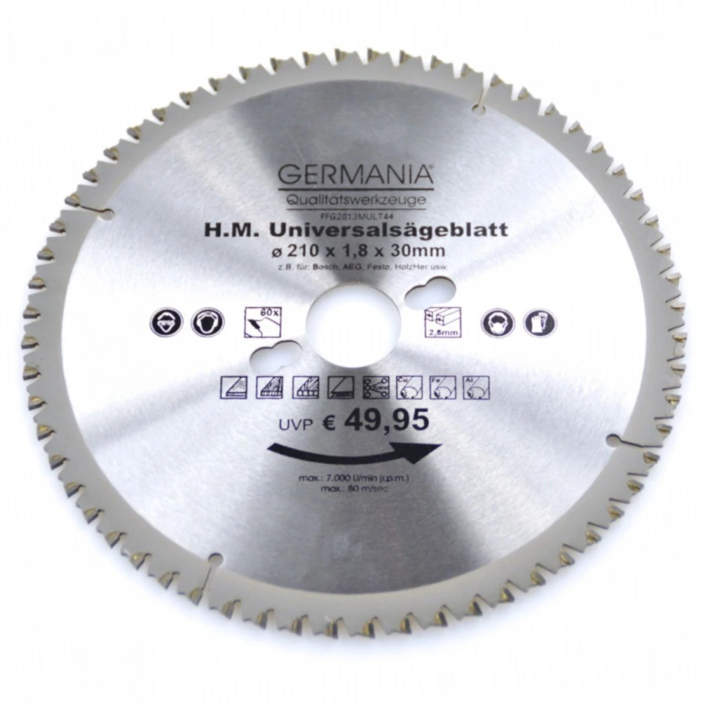 HM Multi Sägeblatt 210x30 Mm 60 Zähne Universal 3 HM Multi Sägeblatt 210x30 Mm 60 Zähne Universal
