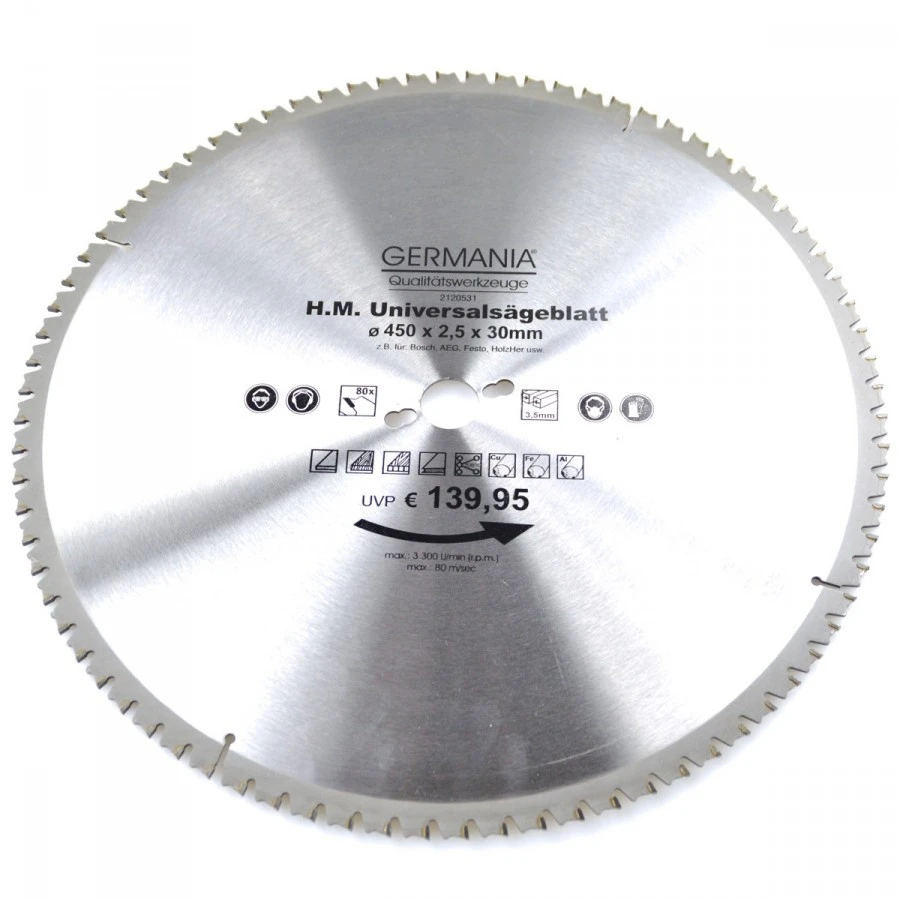 HM Multi-Sägeblatt 450x30mm 80Zähne Universal 3 HM Multi-Sägeblatt 450x30mm 80Zähne Universal