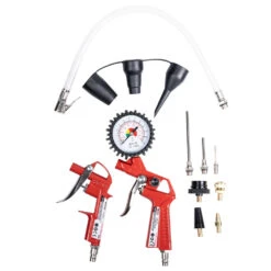 Druckluft-Zubehör-Set Mit 13-teilig, Inklusive Reifenprüfer Und Ausblaspistole