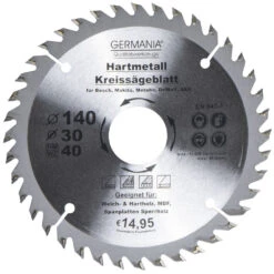 GERMANIA HM Kreissägeblatt Ø 140mm, 40 Zähne Für Holz